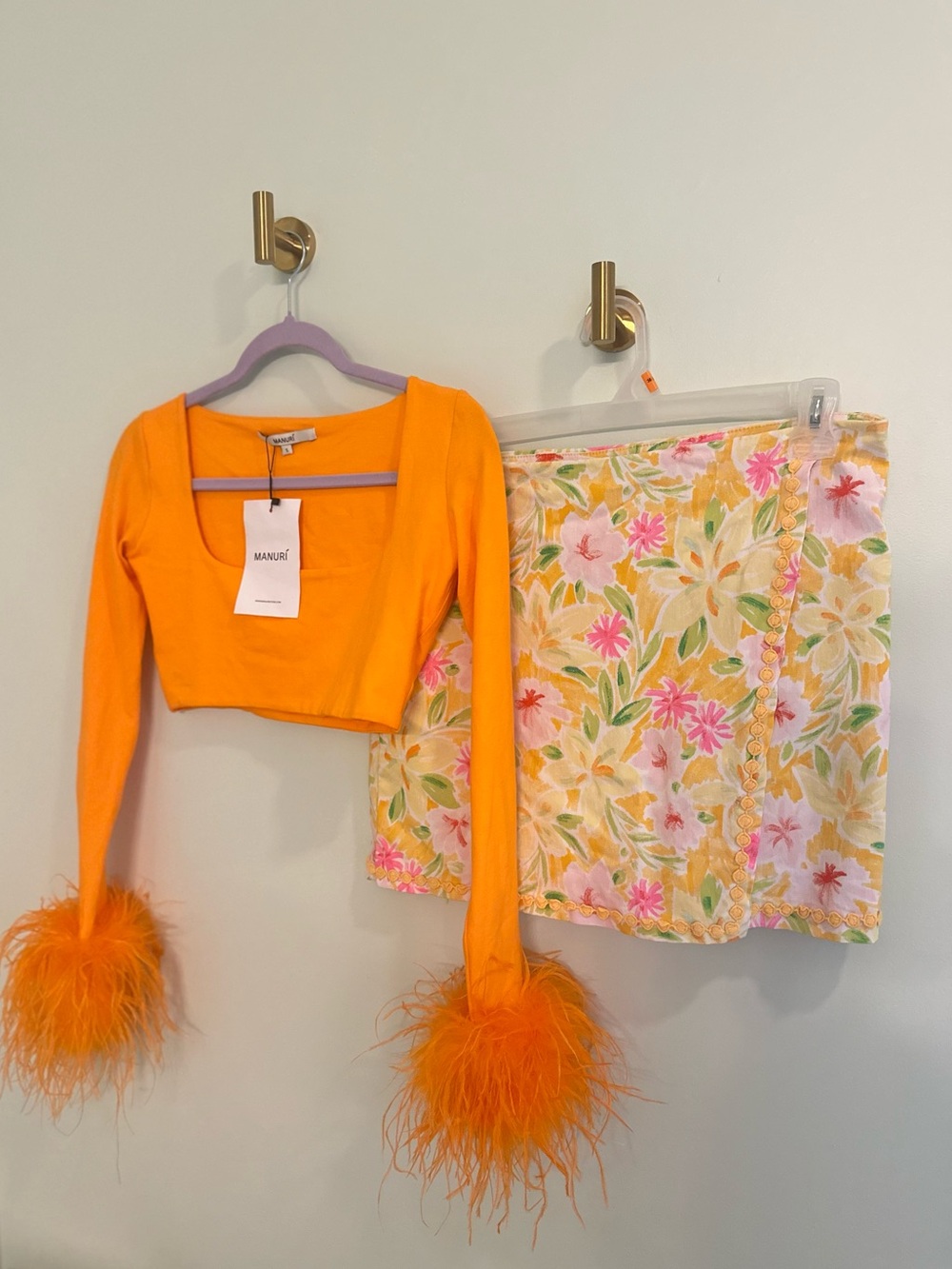 crown & ivy Pastel Floral Yellow, Pink & Green skorts
